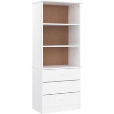 Retractable Drawers Book Shelves vidaXL Alta White Book Shelf 142cm