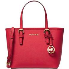 Tote and carry Michael Kors Jet Set Travel Extra Small Saffiano Leather Top Zip Tote Bag - Bright Red