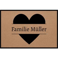 Family Heart Mocha/Black Schwarz, Braun 40 x 60cm