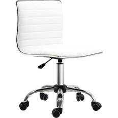 Furniture Homcom Vinsetto Adjustable Swivel White Office Chair 90cm