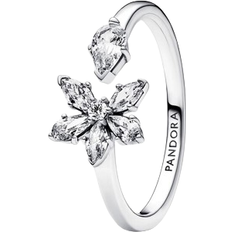 Plata Anillos Pandora Sparkling Herbarium Cluster Open Ring - Silver/Transparent