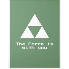 Klebefieber Gaming Symbol The Force is with You Green Art encadré 60x80cm