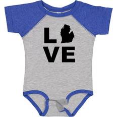 Inktastic Love Michigan Bodysuit - Heather/Royal