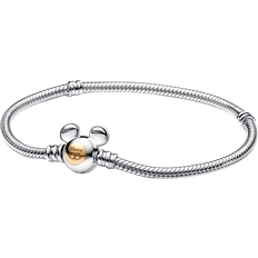 Pandora Gold Bracelets Pandora Disney 100th Anniversary Moments Snake Chain Bracelet - Silver/Gold