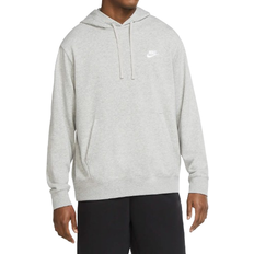 Klær NIKE Men's Sportswear Club Pullover Hoodie - Dark Grey Heather/Matte Silver/White