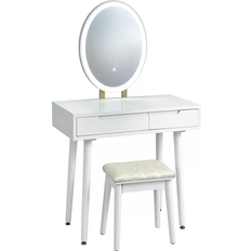 MDF Dressing Tables Costway Vanity Makeup White Dressing Table 16x31.5"