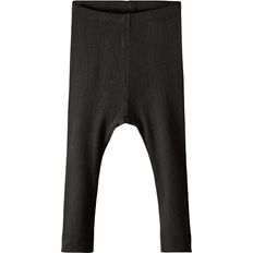 Baby Ribbed  Basic Leggings - Black 