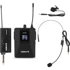 Wm55 Vonyx WM55B trådlös headsetmikrofon med bodypack 10 kanaler UHF plug & play, WM55B WIRELESS BODYPACK MIKROFON PLUG-AND-PLAY SET UHF