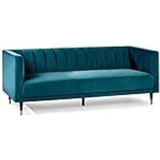 Turquesa Sofás Julian Bowen Scala Scalloped Back 3 Seater Sofa Teal Sofá