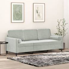 Fløjl Sofaer vidaXL 3-Personers Med Pyntepuder 180 cm Sofa 3 personers
