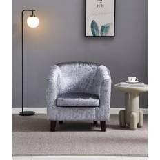 Comfy Living Grey Crush Velvet Tub