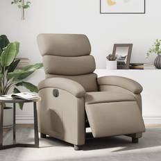 Negro Sillones vidaXL Reclinable Eléctrico De Cuero Sintético Color Capuchino Sillón