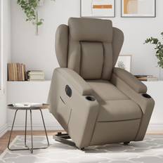 Negro Sillones vidaXL Elevable Eléctrico Cuero Artificial Capuchino Sillón