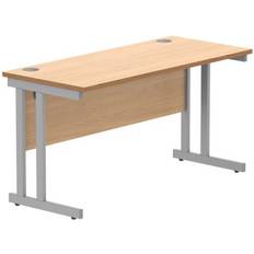 Office Upright Cantilever Beech/Silver Writing Desk 60x140cm