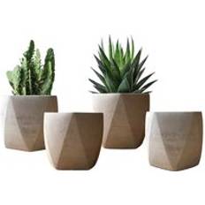 Olly & Rose Mykonos Geometric Geometric Ceramic Plant Pots Set