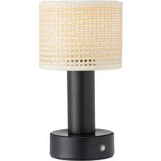 PR Home Lampade da tavolo PR Home LED Akku Tischleuchte Schwarz Bast Beige 13x24 cm Lampada da tavolo