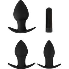 Black Velvets 3tlg. Analplug-Set mit Vibrobullet