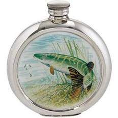 Wentworth Pewter 6oz Round Pike Picture Flask 4766PICLB