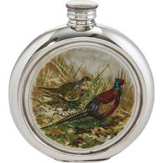 Wentworth Pewter 6oz Round Pheasant Picture Flask