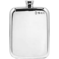 English Pewter Plain Purse With Captive Top 4oz Hip Flask