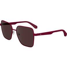 Calvin Klein Jeans Square Sunglasses CKJ24201S - Metal Red/Brown