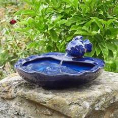 Freemans Smart Solar Powered Ceramic Fish Water Fountain Garden Feature