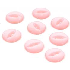 Pink Buttons Hemline Pink Basic Fish Eye Button 8 Pack