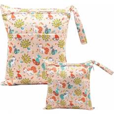 2 Pcs Mommy Bags Set Baby Diaper Big Small Nappy Wet Bag Reusable Stroller Nappies Storage Pockets Pail Liner for Newborn Infant