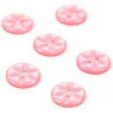 Hemline Pink Basic Star Button 6 Pack