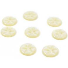 White Buttons Hemline Cream Basic Star Button 8 Pack