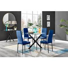 Black Dining Sets Furniturebox Novara Transparent Dining Set 100cm