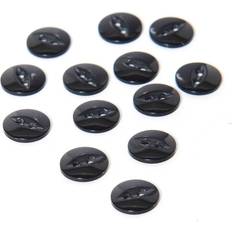 Svarta Knappar Hemline Black Basic Fish Eye Button 13 Pack