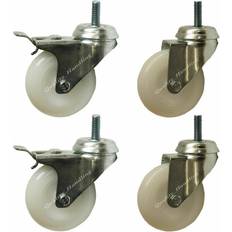 DIY Accessories Parnells 75mm 3" bolt hole swivel and braked nylon castors bolt hole, set of 4