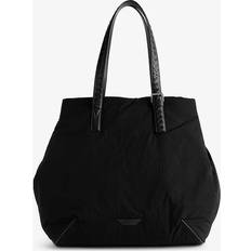 Bottega Veneta Black-silver Logo-patch Faux-leather Tote bag