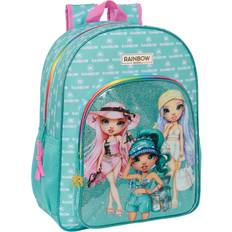 Safta RAINBOW HIGH PARADISE Schulrucksack, Kinderrucksack, Kinderrucksack, anpassbar an den Kinderwagen, ideal für Kinder im Schulalter, vielseitig einsetzbar, Qualität und Stärke, 33 x 14 x 42 cm, Türkis