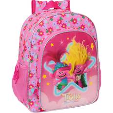 Pink School Bags Safta TROLLS 3 Schulrucksack, Kinderrucksack, anpassbar an den Kinderwagen, ideal für Schulkinder, bequem und vielseitig, Qualität und Widerstandsfähigkeit, 32 x 12 x 38 cm, Rosa, Rosa, Estándar