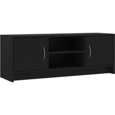 MDF TV Benches vidaXL Engineered Wood Black TV Bench 102x37.5cm