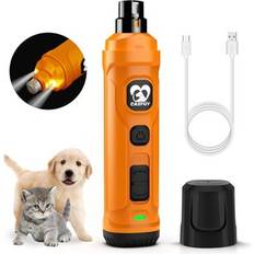 Casfuy Casfuy 2 LED Light Cat & Dog Nail Grinder, Orange