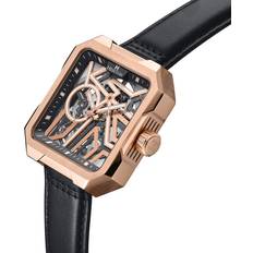 Heritor Automatic Mens Campbell Leather Band Skeleton Watch