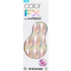 Nail Products Kiss imPRESS Color FX Press-On Nails No Glue Needed White Short Square