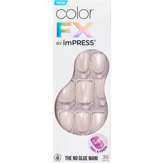 Nail Products Kiss imPRESS Color FX Press-On Nails No Glue Needed White Short Square