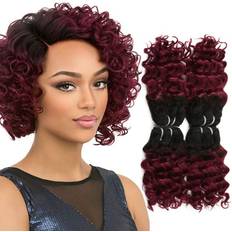 Fashion Line FASHION LINE 4 Bundles Deep Wave Short Bob Style Ombre