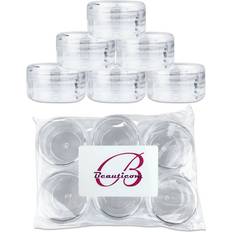 Cosmetics Beauticom Beauticom 15 gram/15ml Empty Clear Small Round Travel Container Jars with Lids for Make Up Powders, Eyeshadow Pigments, Lotions, Creams, Lip Balm, Lip Gloss, Samples 6 Pieces, Clear Lid