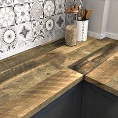 Westick WESTICK Wood Peel and Stick Wallpaper Rustic Contact Paper Decorative Floor Wallpaper Cabinet Wall Paper Sticker Pull and Stick Wood Contact Paper for Countertops Waterproof Vinyl Roll 15.75" x 393"