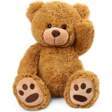 LotFancy LotFancy 20 inch Teddy Bear Stuffed Animals, Soft Cuddly Stuffed Plush Bear, Cute Stuffed Animals Toy with Footprints, Gifts for Kids Baby Toddlers on Baby Shower, Birthday, Easter, Tan Color