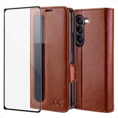 OCASE for Samsung Galaxy Z Fold 5 5G Wallet Case with S Pen Holder, [Updated Version] PU Leather Flip Folio, Card Slots, RFID Blocking, Kickstand, Phone Cover for Galaxy Z Fold5 2023-Brown