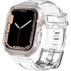 Spigen Spigen Liquid Crystal Pro Case with Band Designed for Apple Watch Series 8/7 45mm and Series SE2/6/SE/5/4 44mm Crystal Clear