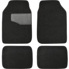Amazon Basics Basics Universal Fit All-Weather Heavy-Duty Carpet Floor Mats Cars 4-Piece, Black