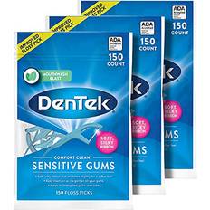 DenTek Comfort Clean Sensitive Gums Floss Picks, Soft & Silky Ribbon, 150