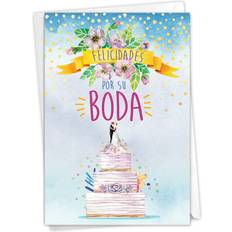 Nobleworks NobleWorks Felicidades Por Su Boda Wedding Congratulations Greeting Card with Envelope 4.63 x 6.75 Inch C8831WDG-SL